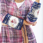 Aratta Silent Journey Boho Plaid Purple Pink Wrap Dress Size XS Photo 0