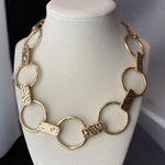 A New Day Gold Metallic Chain Link Chunky Necklace NWT Photo 0