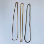 None Bundle Of Silver, Rose Gold, And Gold Tone Chain Necklaces, Stainless Steel, 3 Photo 5