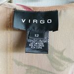 Virgo Sheer Brown Floral Cardigan Tie Front Size 12 Photo 1