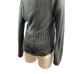 Knit Cardigan Sweater With Shawl Collar & Front Flower Detail XS Black Photo 4