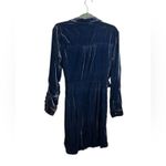 Maeve  Blue Velvet Belted Wrap Shirt Dress Photo 3