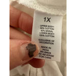 LOGO By Lori Goldstein LOGO Lavish Lori Goldstein Womens 1X Button Front Ivory Top Eyelet Lace Trim Photo 6