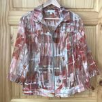 Coldwater Creek Classic Semi-Sheer Stained Glass Print Blazer Size 1X Photo 8