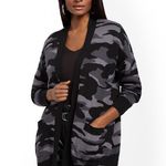 NY & Co black gray camo cocoon oversized cardigan Photo 1