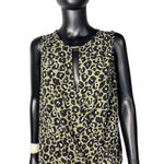 Michael Kors Michael Green Leopard Print Top L Photo 0