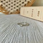 Bezel Silver Knife Edge Diamond Ring Vintage “Tamsin” Inset Simple Stacking Jewelry Photo 6