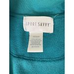 Sport Savy Women's Velour Full Zip Jacket Teal Size M‎ Casual Long Sleeve Green Size M Photo 2