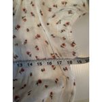 American Eagle White Floral Puff Sleeve Tie Neck Smocked Peasant Top M Boho Photo 6