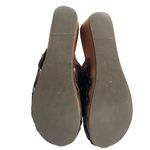 Olukai Dark Brown Leather Scallop Wood Slip On Clog Size 7 Photo 5