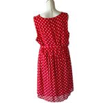 NWOT Red Polka Dot Dress Sleeveless Belted Chiffon Fabric Size undefined Photo 5