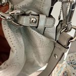 Coach Brooke Perforated Leather Hobo Gray Handbag Photo 9