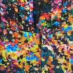 Saloni Grace Mini Dress in Golden‎ Elixir Off Shoulder Colorful Splatter Floral Black Size 2 Photo 11