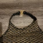 Milly  Black and Gold Jackie Textured Waves Halter One Piece Size P Photo 2