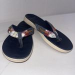 Sperry Women's Seafish Leather Flip Flop Sandals Blue Plaid Nautical Shoes Sz 7 Photo 13