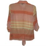 BCX πππBOGOHO πππβTie Front Sheer Button Down Blouse Photo 1