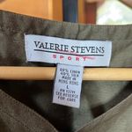 Valerie Stevens  Vintage Linen Silk Blend Olive Green Button Up Blouse Size Large Photo 1