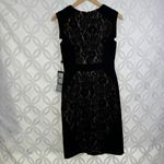 Adrianna Papell Lace Overlay Block Black Sleeveless Sheath Dress Size 4 NWT Photo 5