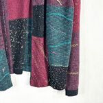 Sigrid Olsen  Sport Medium Petite Cardigan Sweater Beaded Metallic Green Red 1321 Photo 10