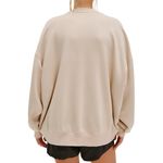 Free People  Slow It Down Pullover Sweatshirt Light Sand Oversized Comfy Large Photo 1