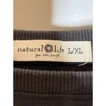 Natural Life ‎ Gray Sweatshirt Blue Gold Embroidery Large / XL Raw Hem Photo 3