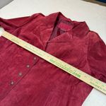 LAL Live A Little Suede Button Front Blazer Jacket‎ Burgundy Women's Red Size XL Photo 2
