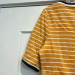 Tommy Hilfiger  gold and white striped tee with navy blue trim size S/P. Photo 4