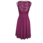 B2 Jasmine Lace Chiffon Fuchsia Midi Dress Size 6 Photo 3