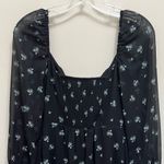 Wilfred Emmylou Mini Dress Puff Sleeve Forget Me Not Floral Black Size 4 Photo 6