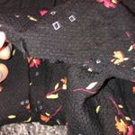 Free People Lady Lou Black Floral Embroidered Boho Blouse Photo 6