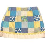 Lilly Pulitzer  EYELET PATCHWORK BLUE YELLOW WHITE COTTON SKORT 2 Photo 2