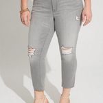 Torrid  Crop Boyfriend Straight Super Soft Mid-Rise Jean size 18 grey stretchy Photo 14