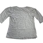 Something Navy Shirt Womens Medium Gray Puff Sleeve 3/4 Length Top Lightweight Photo 1