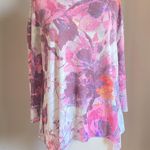 Time & Tru  Pink Floral Sublimation Top Size L Photo 1