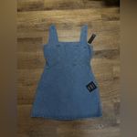 Lulus So Delighted Medium Wash Denim Corset Seam Mini Dress Size L Photo 4