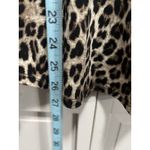 CB Cheetah Print Brown/Tan 3/4 Tab Sleeve Blouse Size Small Gathered Trendy Black Photo 2