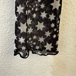 Free People Marne Star Print Sheer Mesh Tie Front Coquette Blouse Top Size S Photo 5