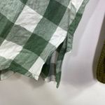 Suzanne Betro Weekend Green White Check Mixed Media Blouse Women's Size Medium M Photo 5