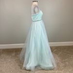 Betsey Johnson Betsy Johnson Strapless Satin and Tulle Beaded Long Ball Gown Blue Size 4 Dress Photo 2