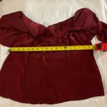 Urban Outfitters  Maroon Off Shoulders Ruffle Accent Top M Casual Fall Classic Photo 3