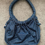 Blue and white gold moon star celestial embroidered handmade shoulder bag Purse Photo 0