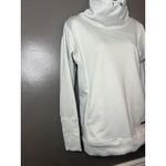 EightyOne 20 Sweatshirt Womens Medium Blue Cowl Neck Funnel Fleece Pullover White Photo 1