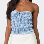 Edikted Blue Gingham Top Photo 0