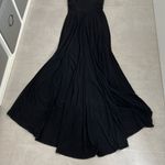Women size small long black dress with small train bust and waist mesh detail Photo 13