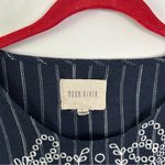 Moon River |Boxy Navy Blue Embroidered Women Top sz Medium Photo 2