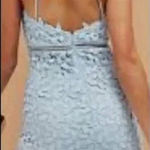 Bardot EUC  Gemma Dress in Dusty Blue 4 Revolve Lacy Classy Embroidered Floral Photo 0