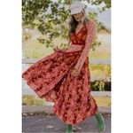 Free People  Bohemian Retro 70s Gypsy Fall Floral Tilda Maxi Dress Medium NEW Photo 4