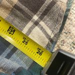American Eagle blue, green, brown, tan, white plaid long sleeve flannel S Photo 5