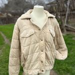 Blue b. Quilted Bomber Jacket Tan Size Medium Photo 2