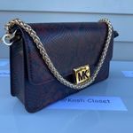 Michael Kors MK Sonia Medium Snake Embossed Leather Shoulder Bag - Merlot Photo 1